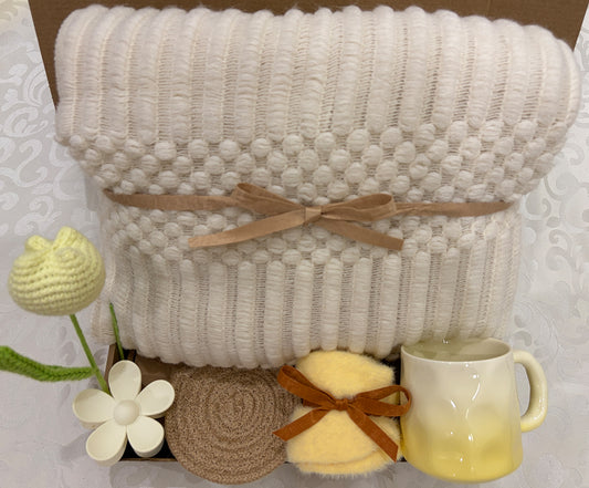 Cream Yellow | Cozy Comfort Fluffy Throw Blanket Gift Set