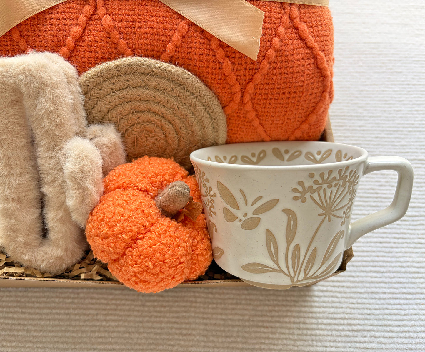 Vibrant Orange Fall Harvest Self-Care Gift Box for Women Warm Autumn Cozy Set komorebi INC