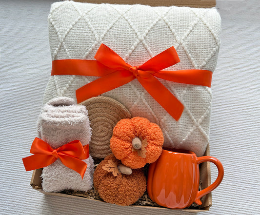 Warm Harvest Autumn Comfort Gift Basket for Her Cozy Fall Self-Care Box komorebi INC