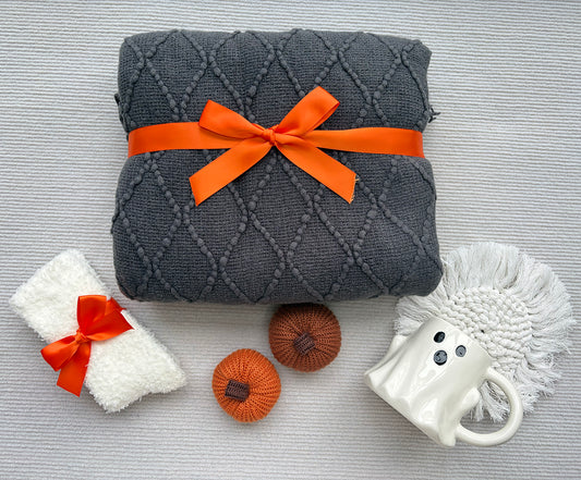 Moody Dark Gray Halloween Harvest Self-Care Gift Box for Women Spooky Cozy Autumn Set komorebi INC