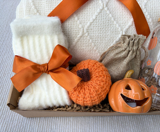 Soft Cream Pumpkin Harvest Self-Care Gift Box for Women Warm Fall Cozy Retreat Set komorebi INC
