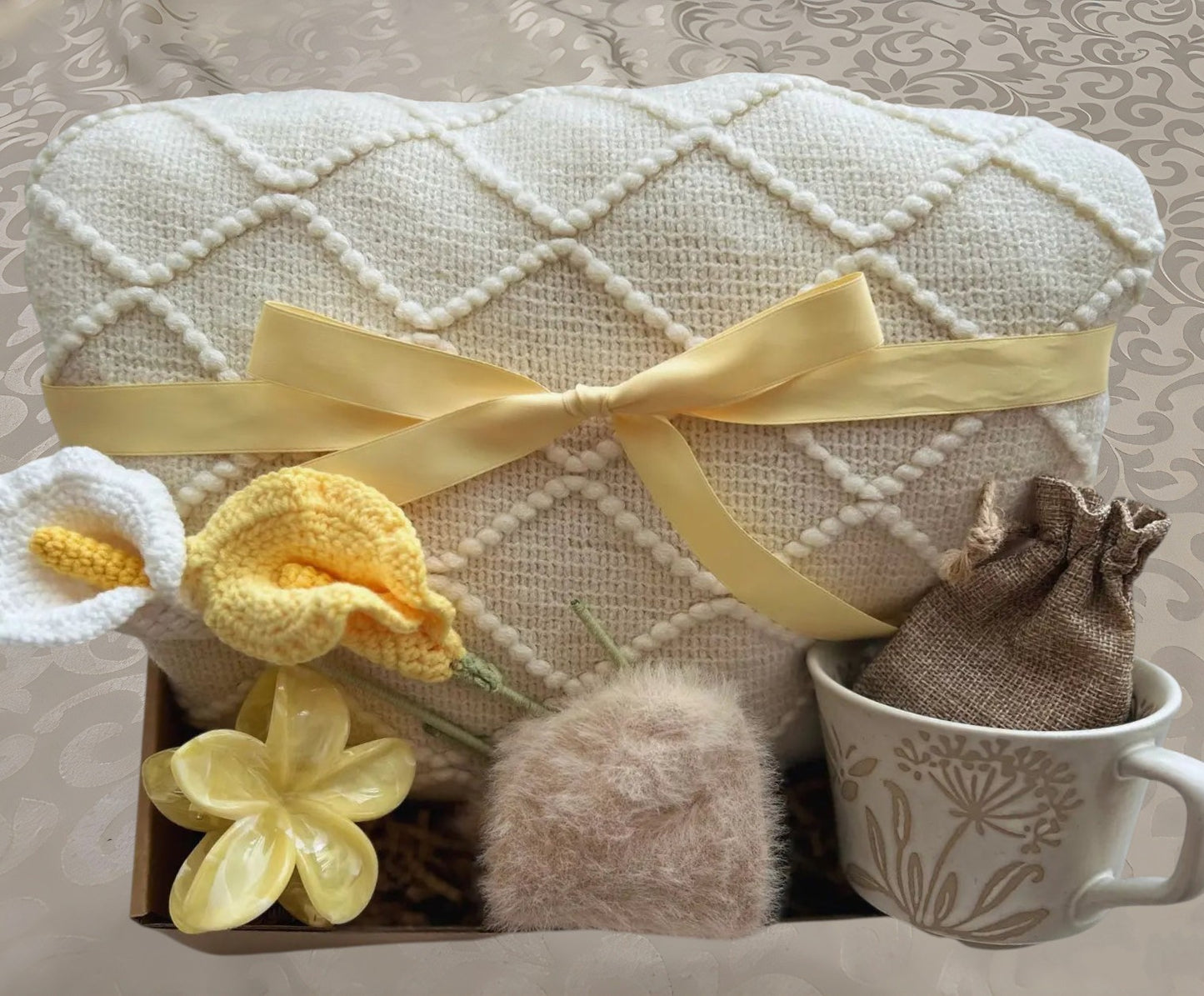 Cream Blanket Gift Box | Sunny White Care Package