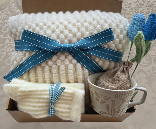 Serene Blue & Cream Gift Box | Cozy Neutral Care Package