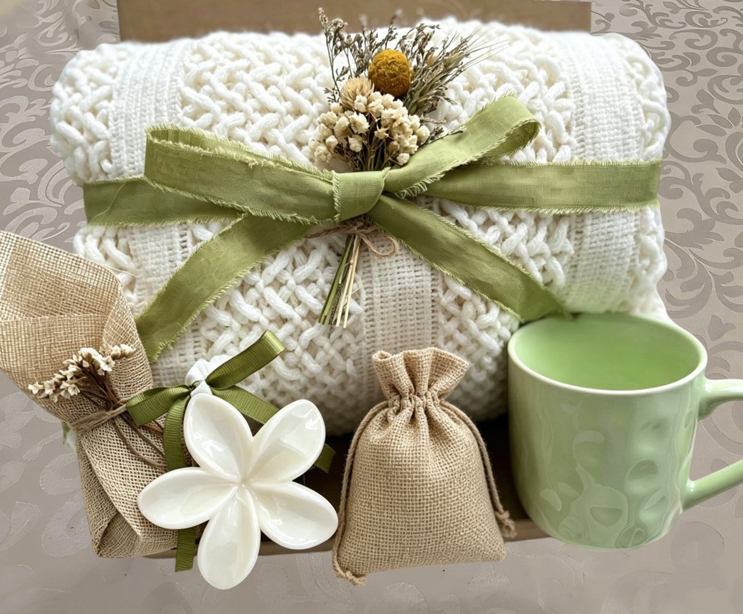 Soft Green & White Care Package | Thoughtful Present