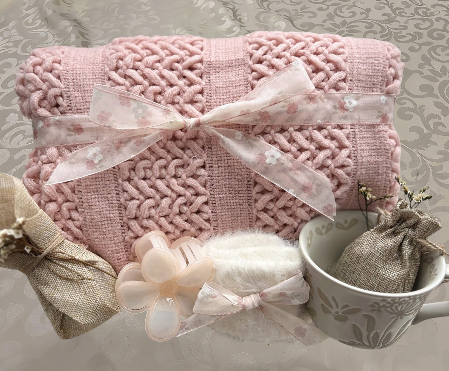 Soft Pink & White Care Package | Cozy Thoughtful Present
