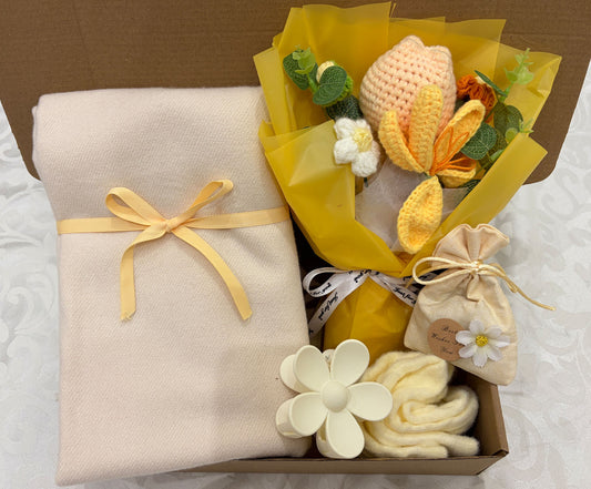 Sunny Yellow & Cream Care Package | Scarf Gift Box