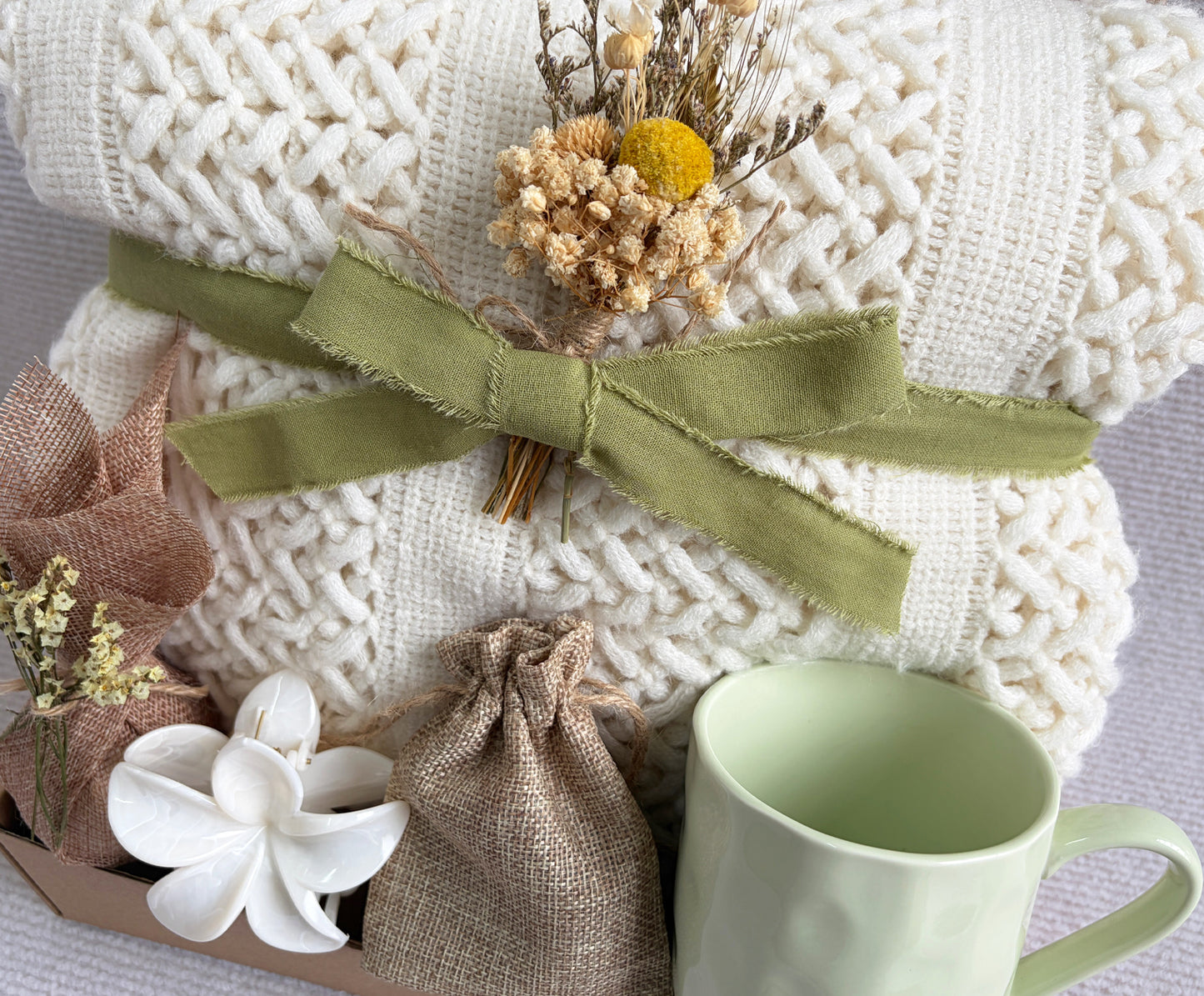 Soft Green & White Care Package | Thoughtful Present komorebi INC