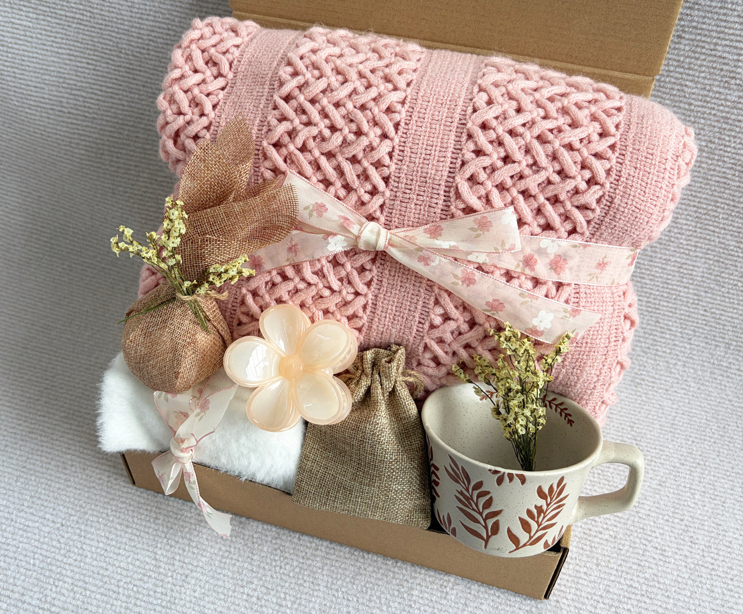 Soft Pink & White Care Package | Cozy Thoughtful Present komorebi INC