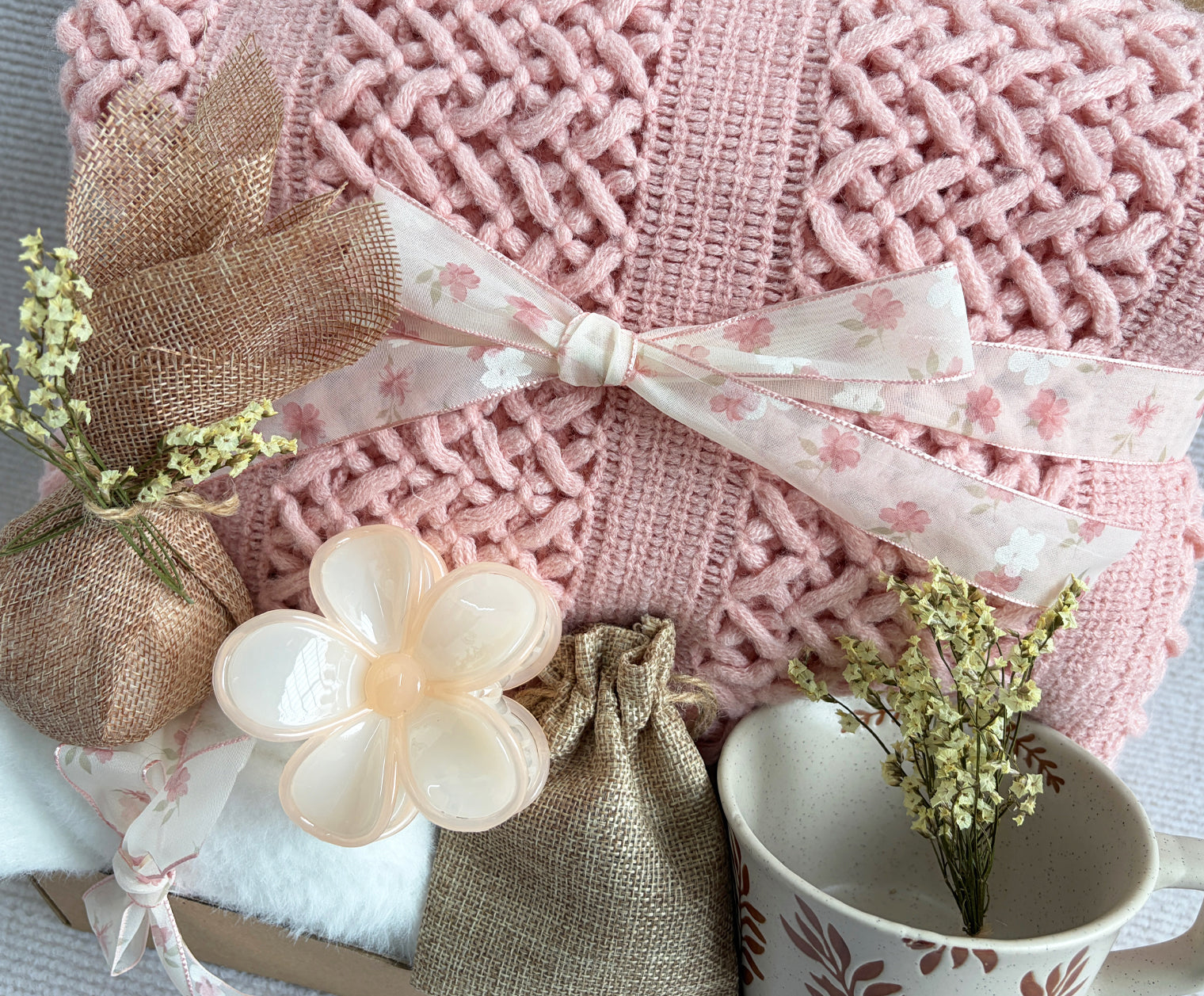 Soft Pink & White Care Package | Cozy Thoughtful Present komorebi INC