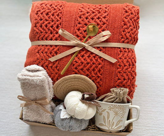 Cozy Care Package for Best Friend Fall Theme Self Care Gift Basket komorebi INC