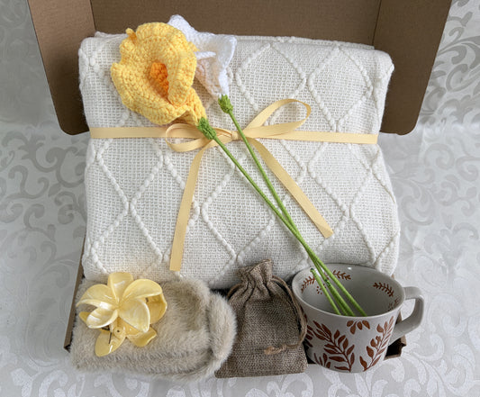 Cream & Yellow Cozy Gift Box | Soft Neutral Care Package