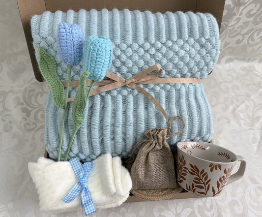 Serene Blue & Cream Gift Box | Cozy Neutral Care Package