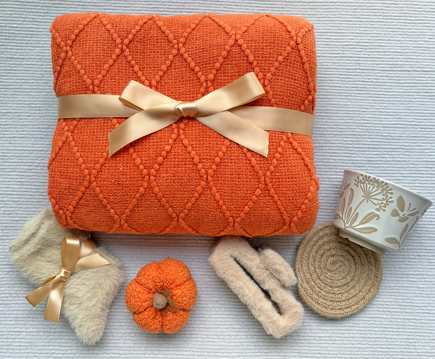 Vibrant Orange Fall Harvest Self-Care Gift Box for Women Warm Autumn Cozy Set komorebi INC