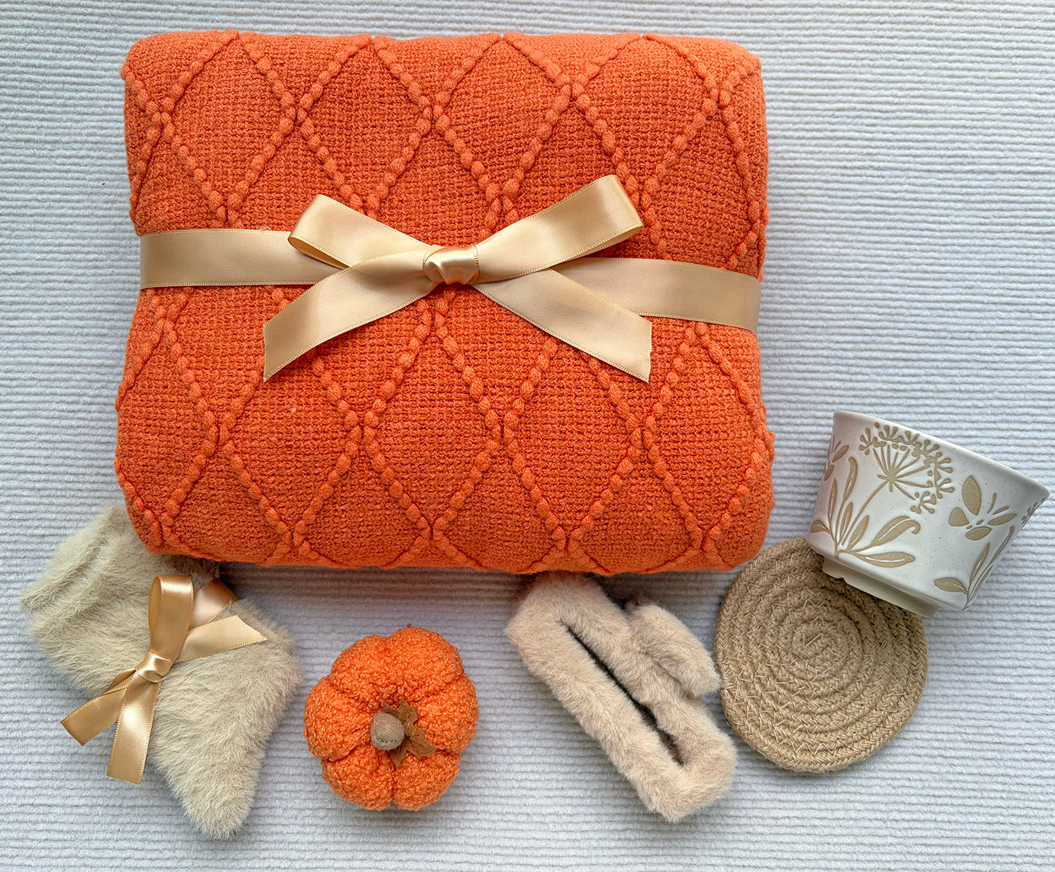 Vibrant Orange Fall Harvest Self-Care Gift Box for Women Warm Autumn Cozy Set komorebi INC