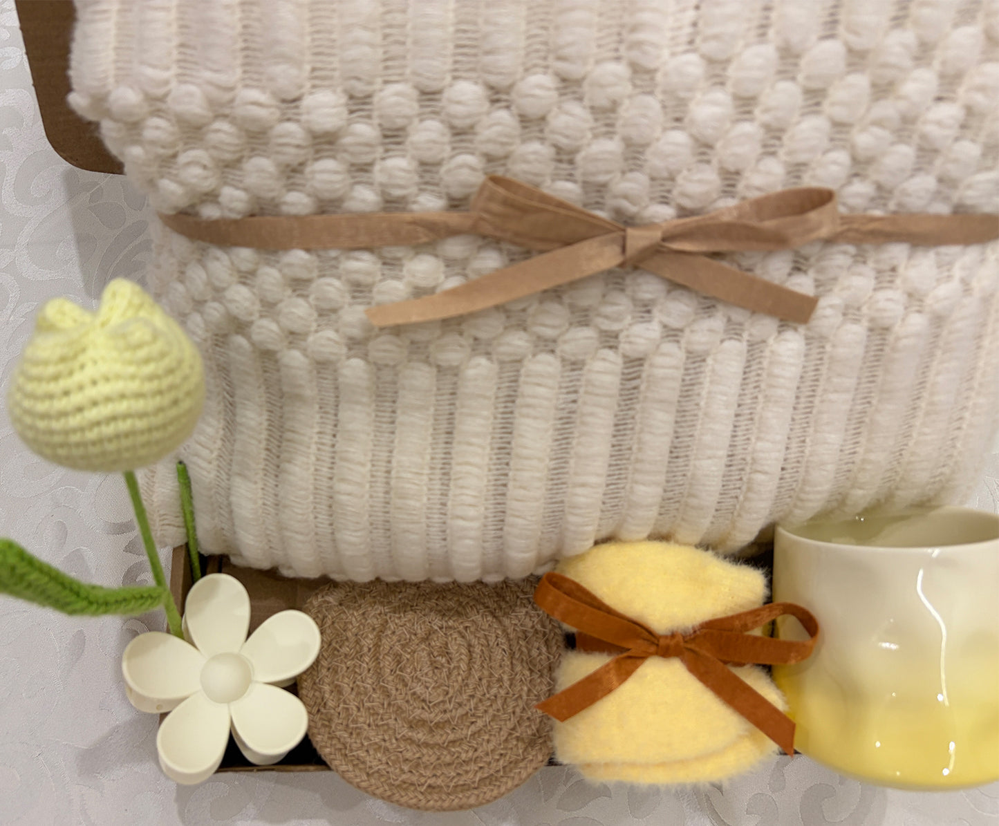 Cream Yellow | Cozy Comfort Fluffy Throw Blanket Gift Set