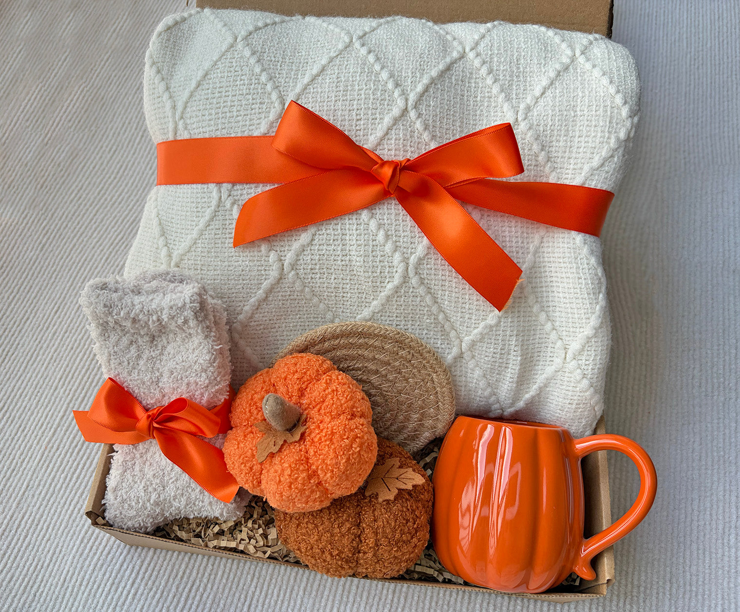 Warm Harvest Autumn Comfort Gift Basket for Her Cozy Fall Self-Care Box komorebi INC