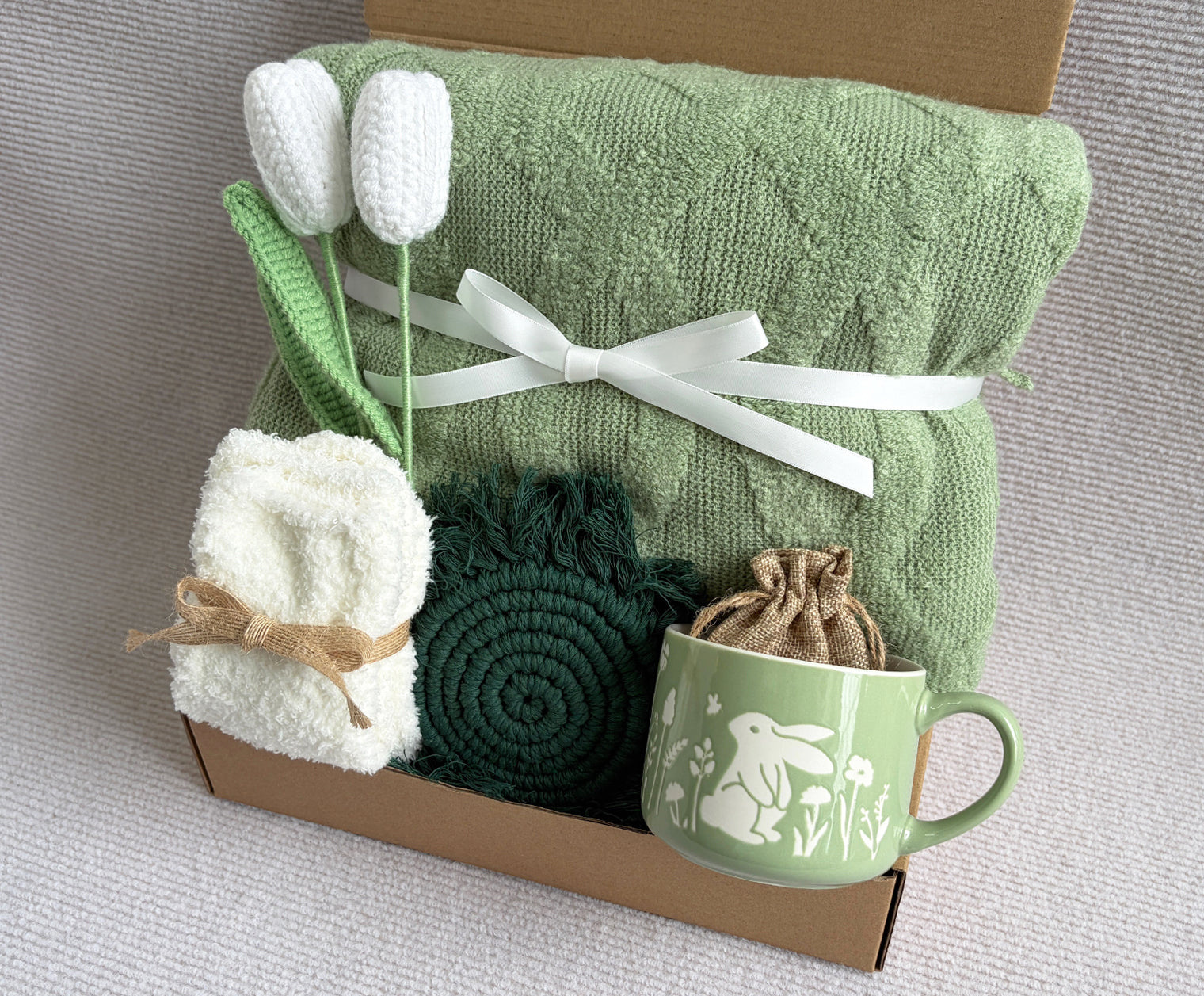 Forever Tulip Gift Box | Cozy Sage Care Package komorebi INC