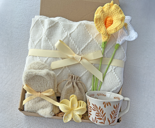 Cream & Yellow Cozy Gift Box | Soft Neutral Care Package komorebi INC