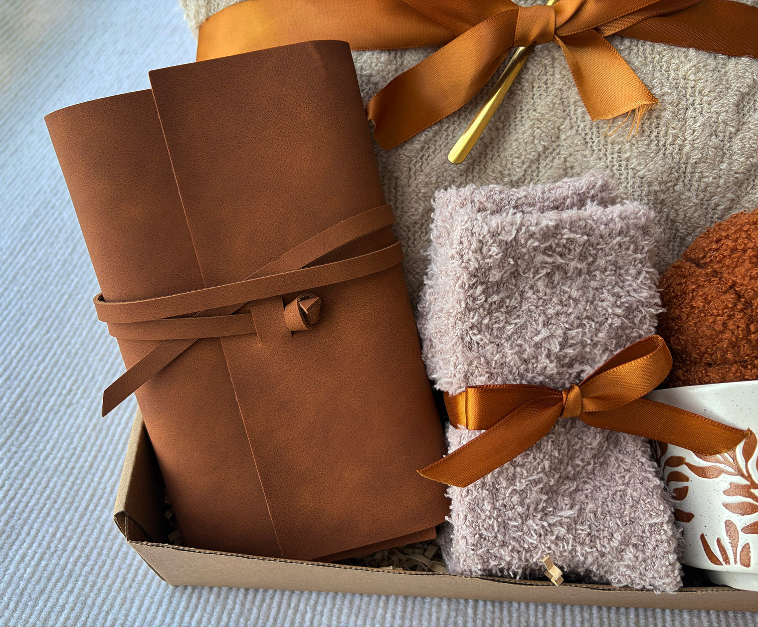 Cozy Neutral Fall Gift Basket for Her - Nestlygift