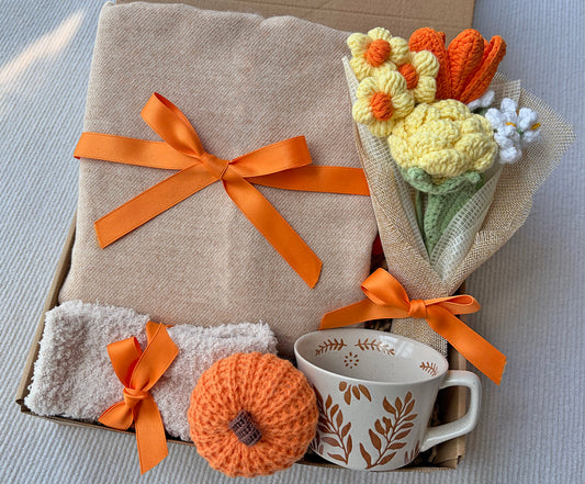 Warm Neutral Fall Floral Self-Care Gift Box for Her Cozy Autumn Harvest Set komorebi INC