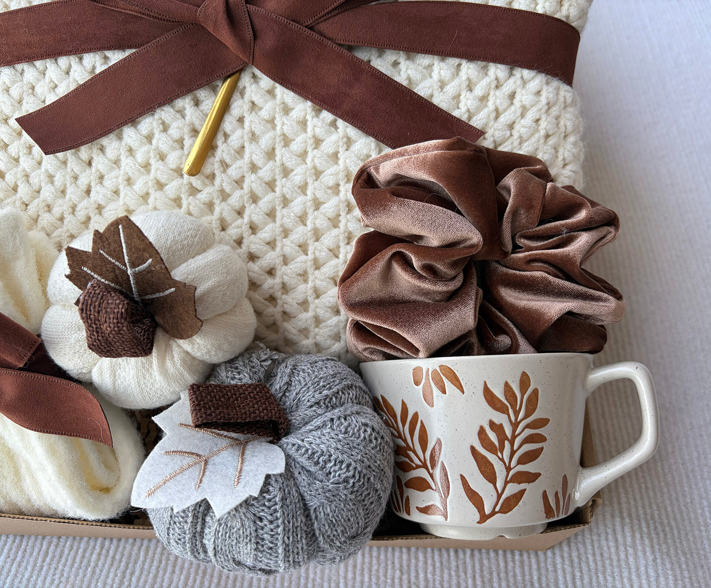 Neutral Fall Cozy Gift Basket for Her - Nestlygift