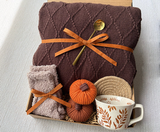 Moody Dark Cocoa Fall Harvest Self-Care Gift Box for Women Earthy Warm Autumn Retreat Set komorebi INC
