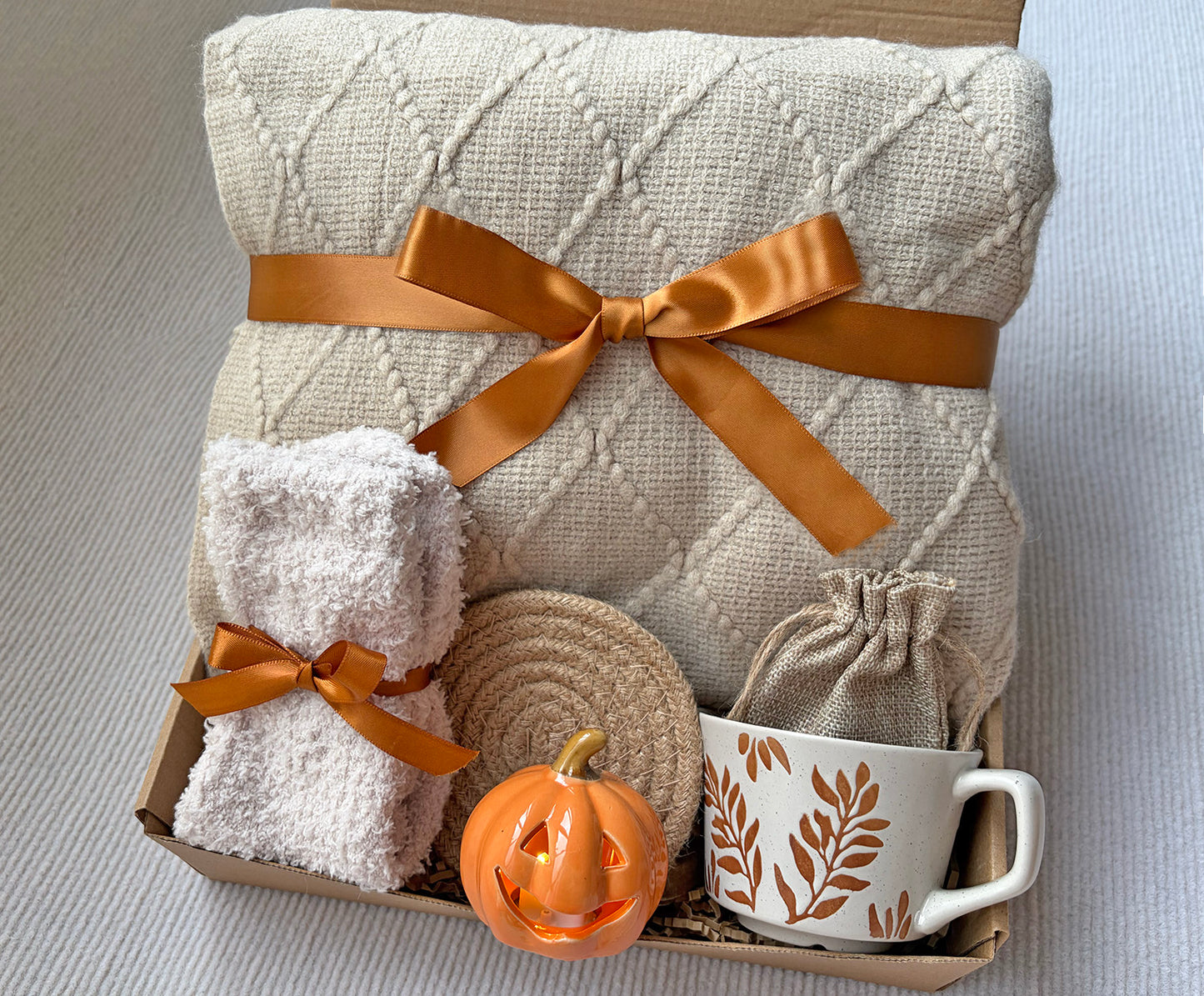 Rustic Neutral Fall Harvest Self-Care Gift Box for Women Warm Autumn Retreat Set komorebi INC