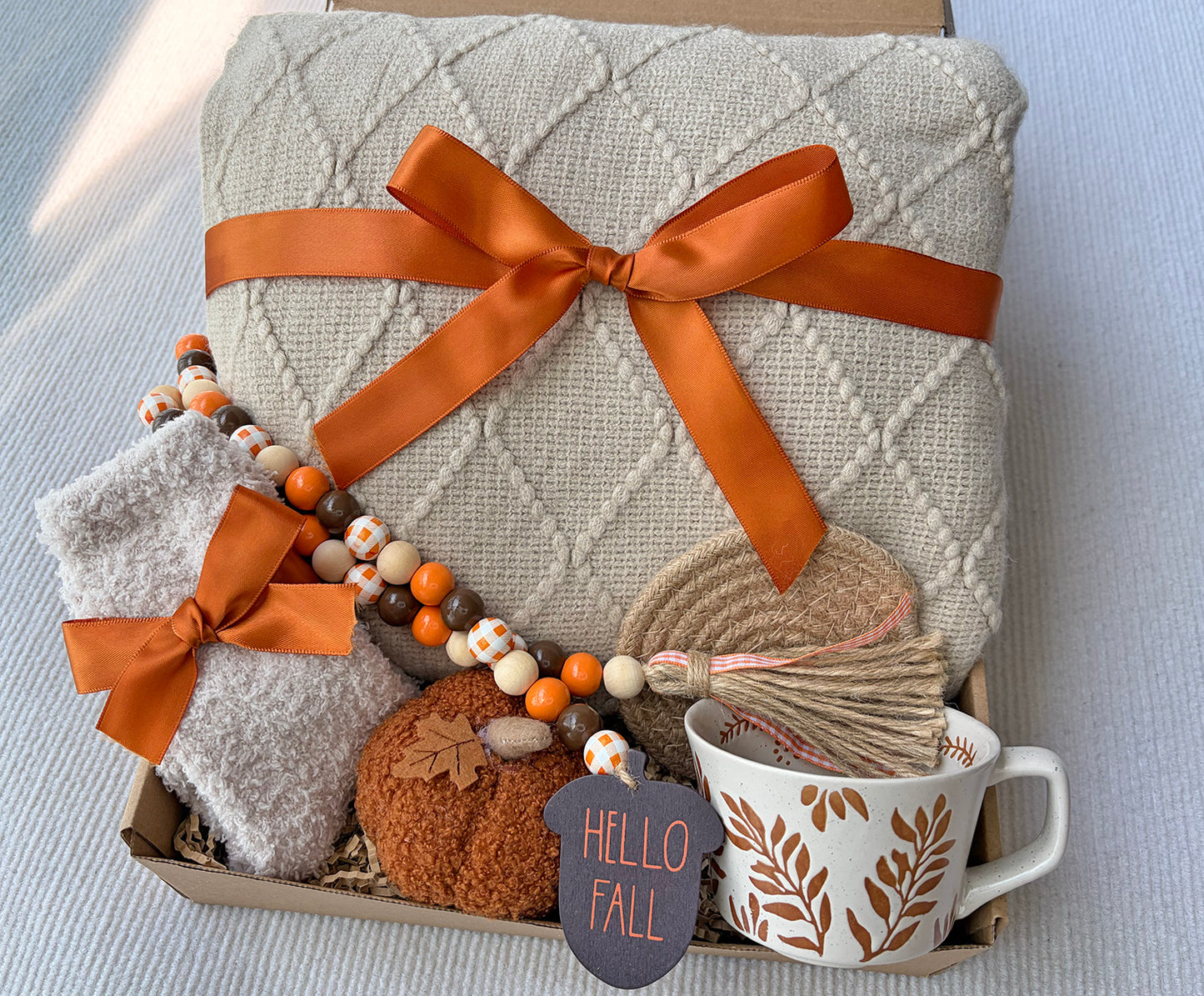 Neutral Hello Fall Harvest Self-Care Gift Box for Women Warm Earthy Autumn Retreat Set komorebi INC