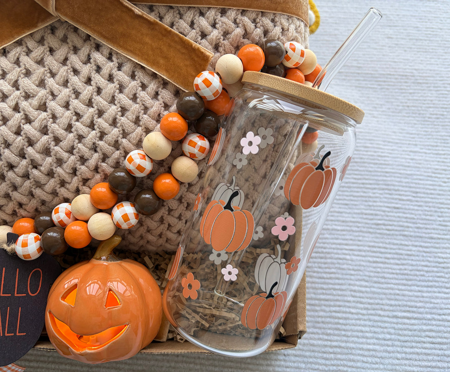 Hello Fall Cozy Gift Basket for Her - Nestlygift