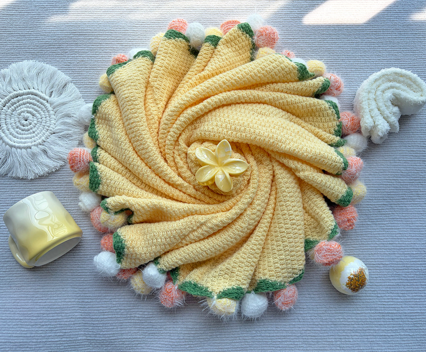 Sunny Lemon Yellow Floral Spa Self-Care Gift Box for Her – Warm Pastel Relaxation Set komorebi INC
