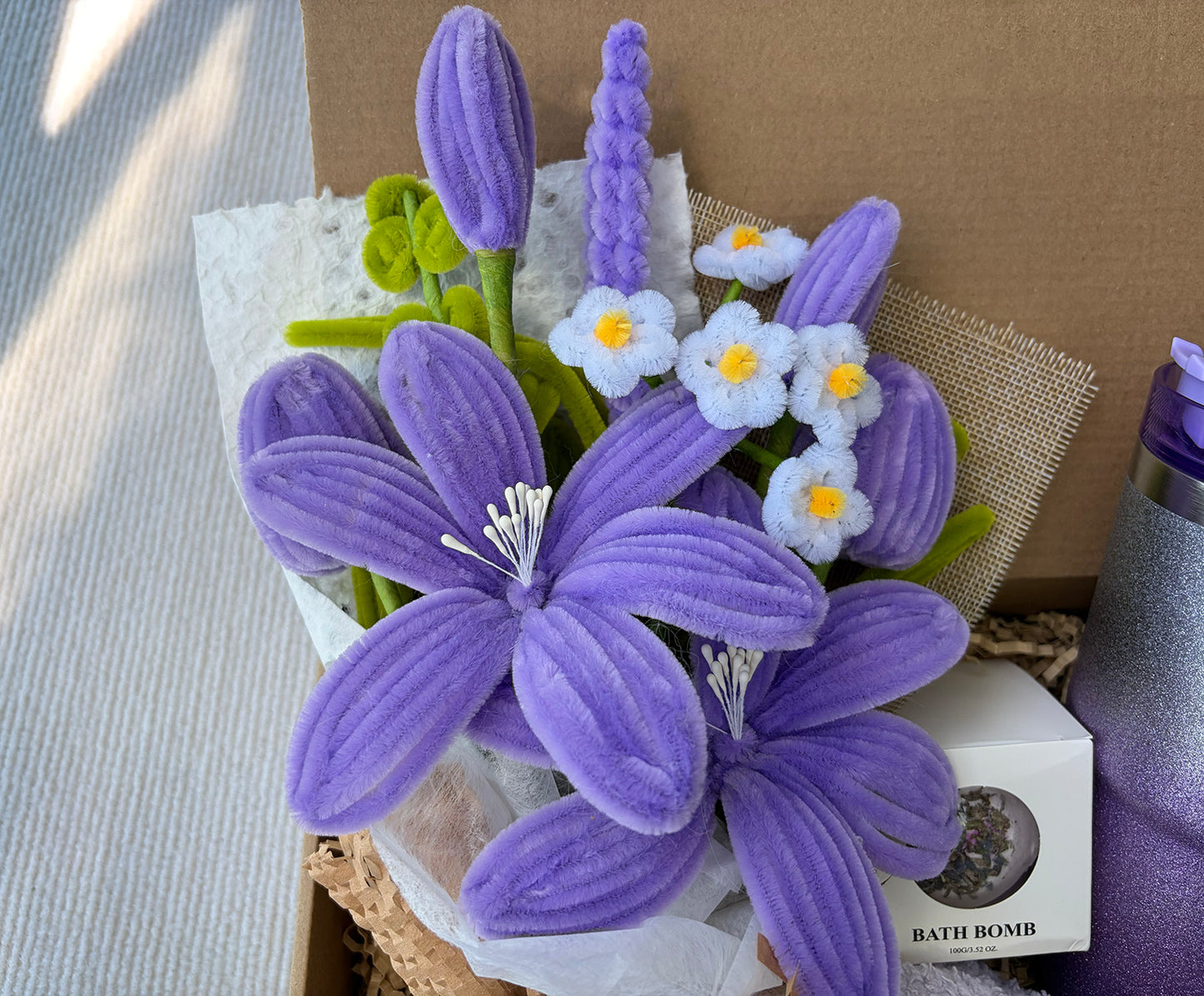 Serene Lavender Floral Spa Gift Box for Women – Dreamy Purple Self-Care Set komorebi INC