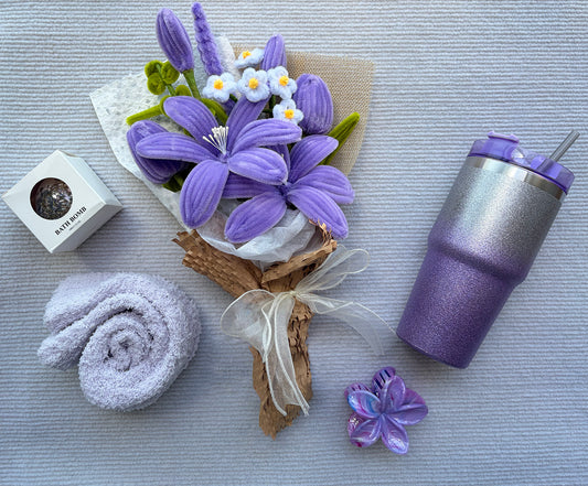 Serene Lavender Floral Spa Gift Box for Women – Dreamy Purple Self-Care Set komorebi INC